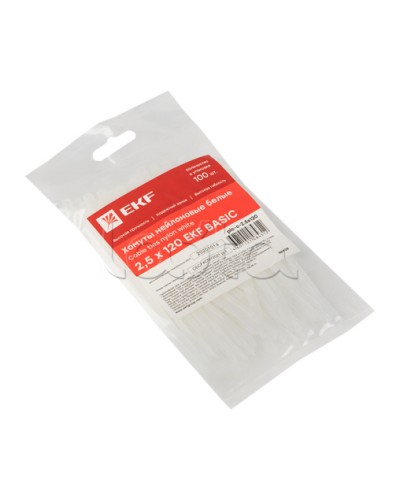 Хомут нейлоновый (2,5х120) (100шт.) EKF Basic (plc-c-2.5x120) в Копейске Стяжки-хомуты Pintop.ru