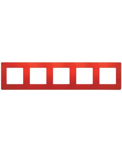 Рамка 5 постов Etika красный Legrand 672535 в Копейске Аксессуары для кабель-канала Pintop.ru